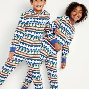 Old Navy Gender Neutral One Piece Hooded Micro Fleece Family Matching Pa…